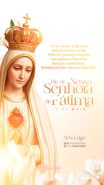 FMJ DIA DE NOSSA SENHORA DE FÁTIMA 13 DE MAIO STORY PSD EDITÁVEL
