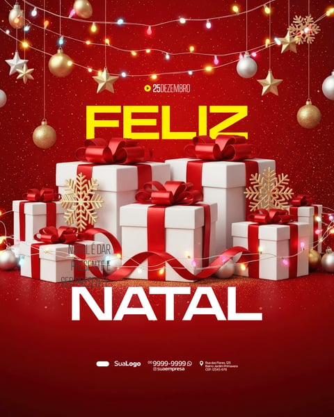 FEED FELIZ NATAL 25 DE DEZEMBRO SOCIAL MEDIA 2 PSD EDITÁVEL