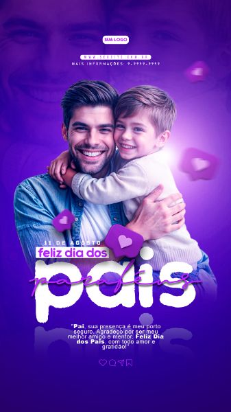 11 DE AGOSTO DIA DOS PAIS PARABÉNS STORIES