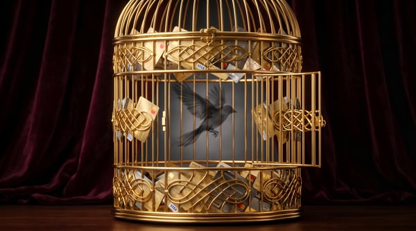 GAIOLA ORNAMENTADA OURO VINTAGE LUXO 01