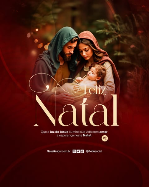 FELIZ NATAL RELIGIOSO 25 DE DEZEMBRO SOCIAL MEDIA PSD EDITÁVEL