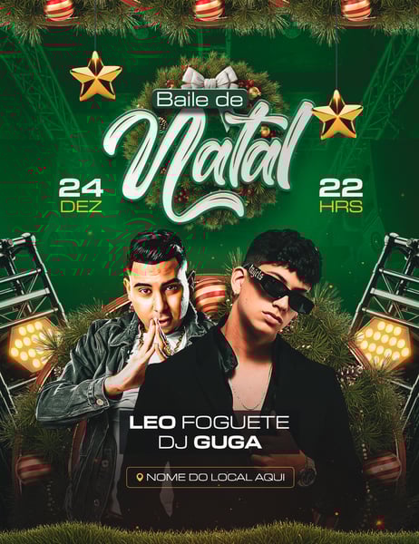 04 - FLYER - EVENTO DE NATAL - BAILE DE NATAL PSD EDITÁVEL