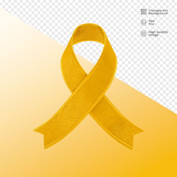 ELEMENTO 3D PARA COMPOSIÇÃO FITA AMARELA LUTA CONTRA O CÂNCER