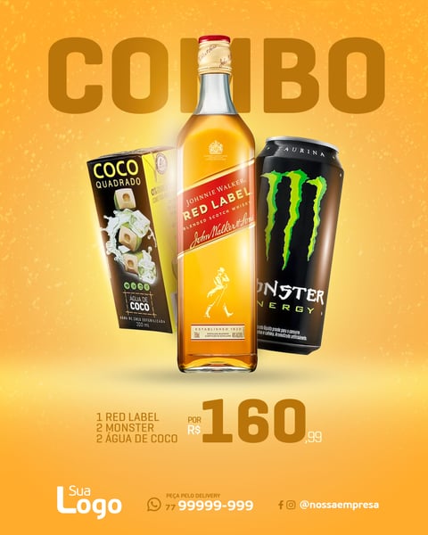 DBCOMBO RED LABEL MONSTER E ÁGUA DE COCO
