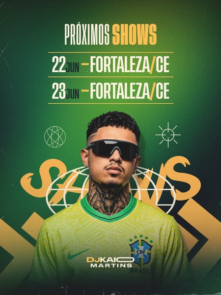 20 AGENDA SEMANAL ARTISTA PRÓXIMOS SHOWS FEED PSD EDITÁVEL