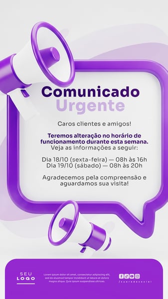 COMUNICADO AVISO STORY SOCIAL MEDIA PSD EDITÁVEL 8