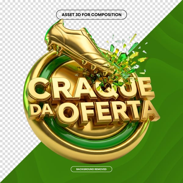 SELO 3D IA CRAQUE DA OFERTA JOGO BRASIL SOCIAL MEDIA PNG