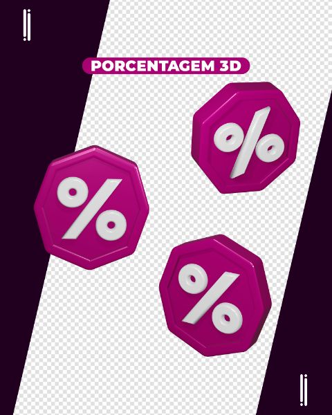 ELEMENTO 3D | PORCENTAGEM | DESCONTO | IMAGEM SEM FUNDO | PSD EDITÁVEL