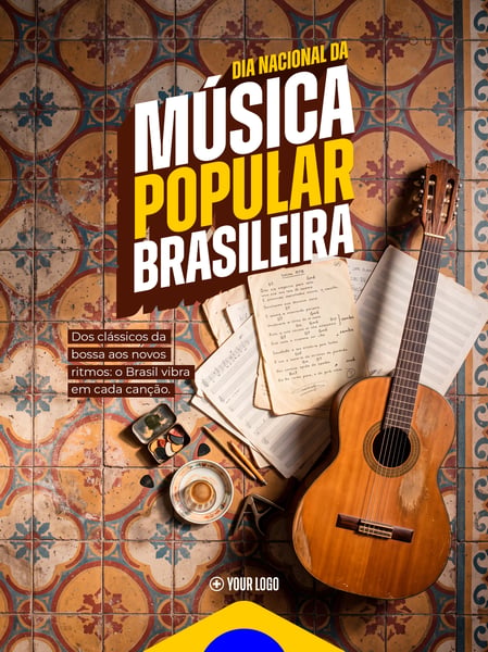 MÚSICA POPULAR BRASILEIRA SHOW SOCIAL MEDIA FLYER PSD EDITÁVEL
