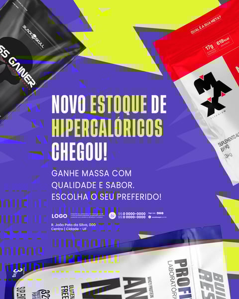 LOJA DE SUPLEMENTOS  ESTOQUE DE HIPERCALÓRICOS