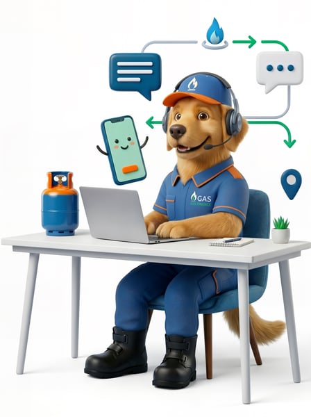 MASCOTE ATENDENTE CÃOGÁS DISTRIBUIDORA DE GÁS 1