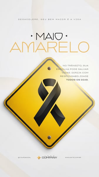 Maio Amarelo CAMPANHA DE CONSCIENTIZAÇÃO TRÂNSITO SOCIAL MEDIA PSD EDITÁVEL 2 story