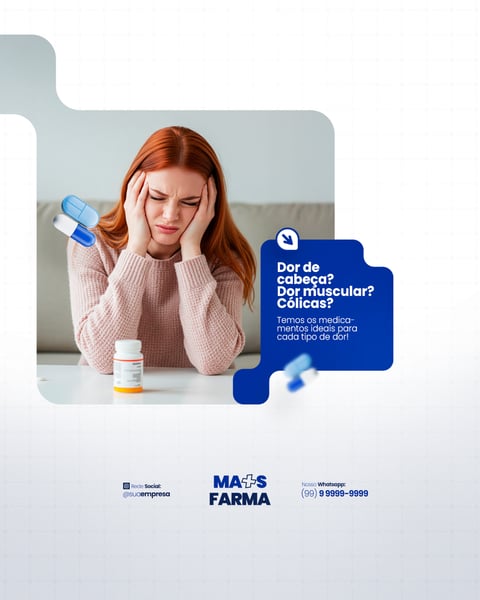 FARMÁCIA REMÉDIOS CÁPSULA FORMULAS MEDICAMNETOS PROMOÇÃO SOCIAL MEDIA PSD EDITÁVEL
