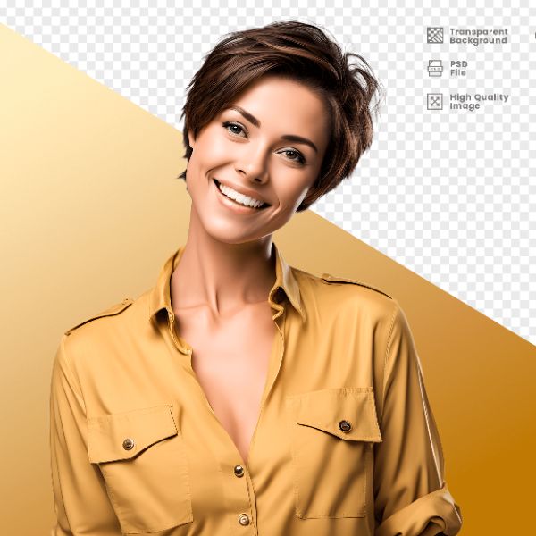 MULHER COM CAMISA AMARELA