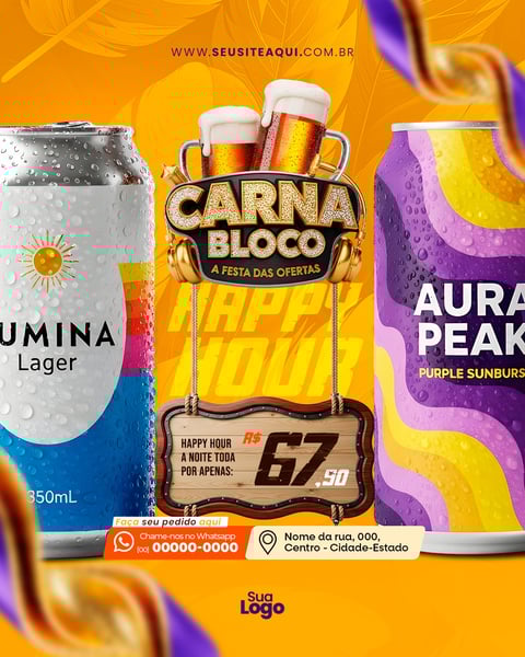 FEED BLOCO CARNAVAL SOCIAL MEDIA PSD EDITÁVEL 5