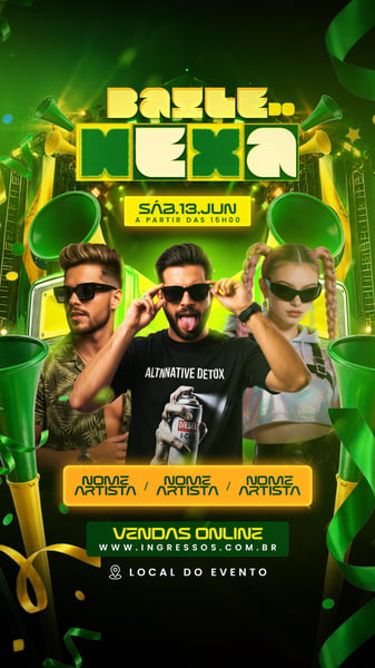 FLYER EVENTO BAILE DO HEXA STORY PSD EDITÁVEL