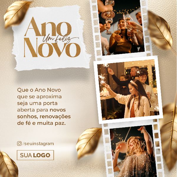 SOCIAL MEDIA - ANO NOVO FELIZ 2024 - NEW YEAR HAPPY 2024 - 27 FEED QUADRADO