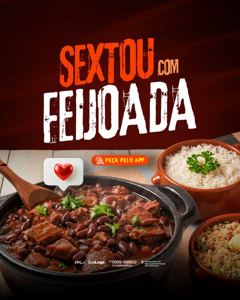Sextou com Feijoada Social Media PSD Editável