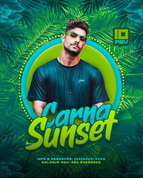 FLYER EVENTO CARNAVAL CARNA SUNSET FEED