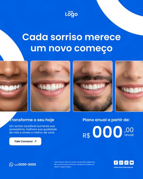 CADA SORRISO MERECE UM NOVO COMEÇO Figma Social Media Template