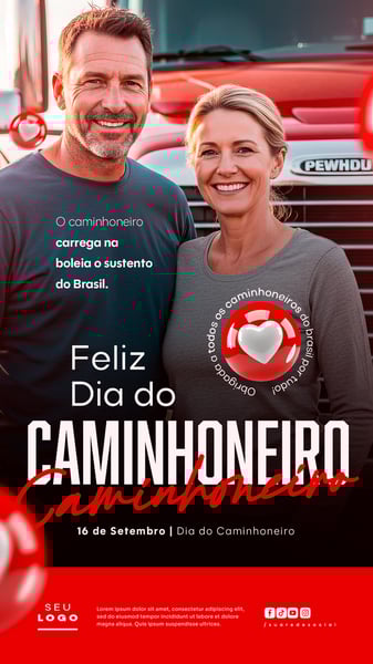 DIA DO CAMINHONEIRO 16 DE SETEMBRO SOCIAL MEDIA PSD EDITÁVEL STORY 10