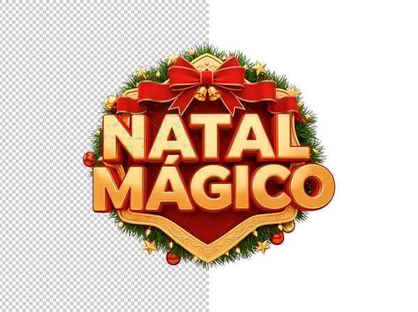 SELO 3D NATAL MÁGICO EM PNG