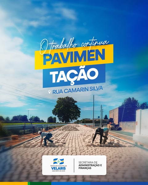 PREFEITURA PAVIMENTAÇÃO AVISO INFORME COMUNICADO SOCIAL MEDIA PSD EDITÁVEL