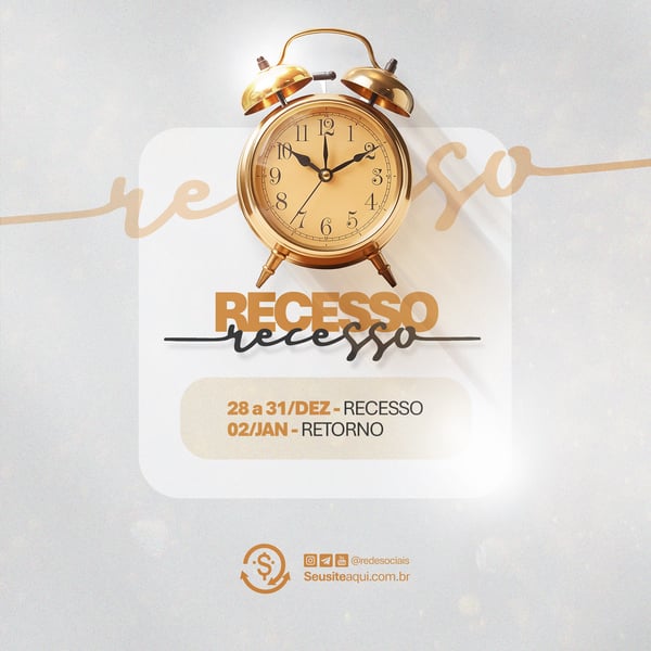 AVISO INFORME HORÁRIO COMUNICADO FELIZ NATAL ANO NOVO SOCIAL MEDIA PSD EDITÁVEL