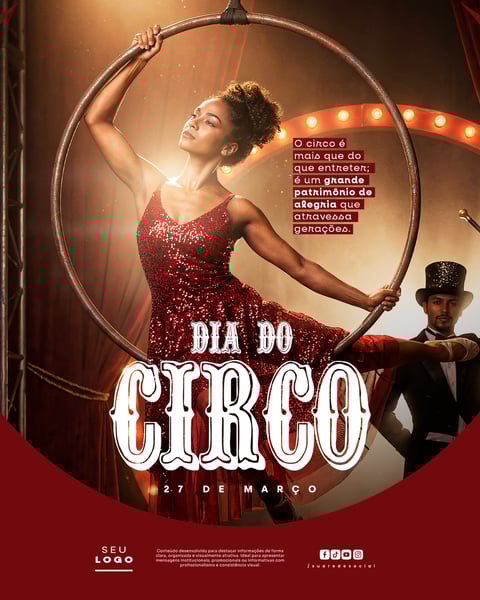DIA DO CIRCO 27 DE MARÇO SOCIAL MEDIA PSD EDITÁVEL 4