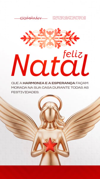 FELIZ NATAL ANJO DOURADO SOCIAL MEDIA FLYER PSD EDITÁVEL STORY