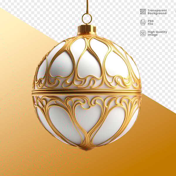 ELEMENTO 3D BOLA DOURADA DECORAÇÃO NATAL ANO NOVO PNG