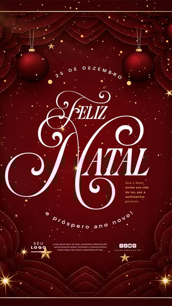 FELIZ NATAL 25 DE DEZEMBRO STORY SOCIAL MEDIA PSD EDITÁVEL 4