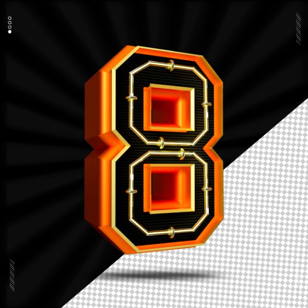 NÚMERO 3D NEON PARA COMPOSIÇÃO