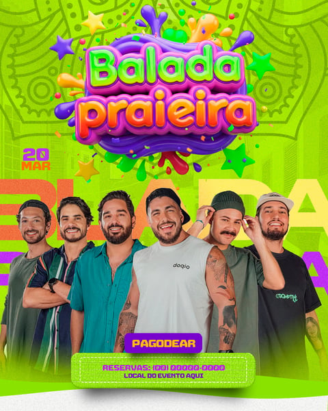 FLYER PARA EVENTOS BALADA PRAEIRA FEED