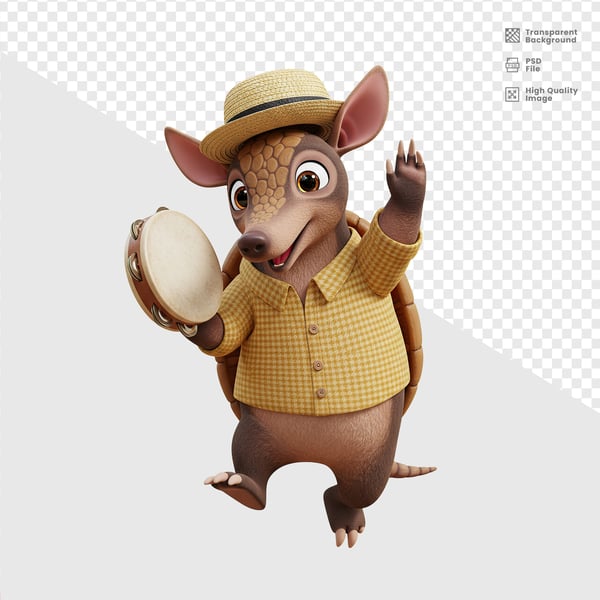 MASCOTE 3D TATU CAIPIRA 4