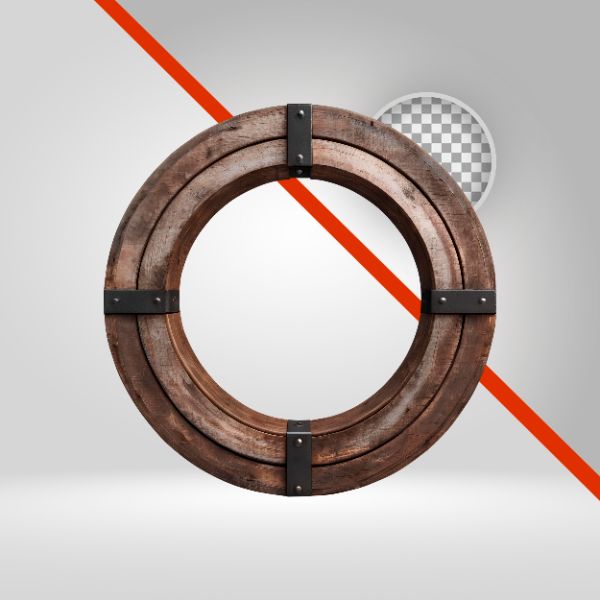 CÍRCULO DE MADEIRA 3D, ELIPSE PRA TEXTO, ELEMENTO PNG, FUNDO TRANSPARENTE, SÃO JOÃO E SERTANEJO, TÁBUA VELHA, RUSTICA