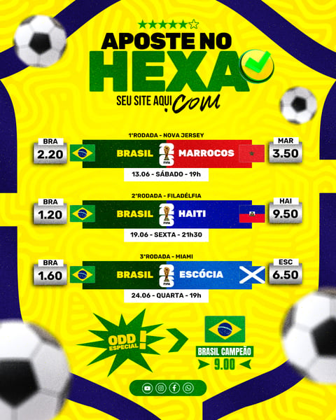 Post Instagram Copa do Mundo Apostas Esportivas PSD Editável