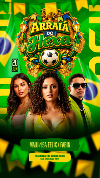 FLYER PARA EVENTOS ARRAIÁ DO HEXA STORYS