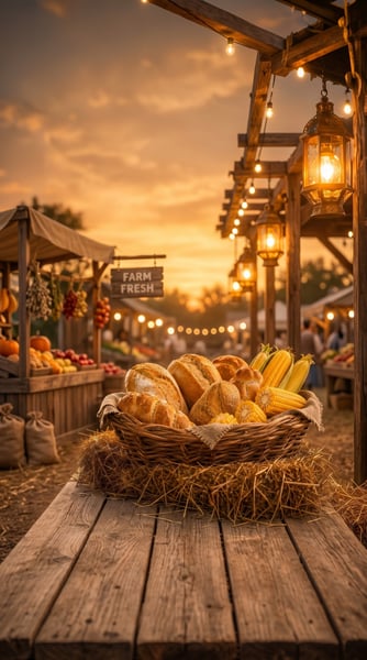 SÍTIO COM CESTA DE PÃES E MILHO 124
