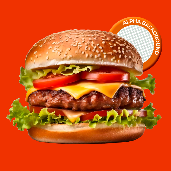 ELEMENTO HAMBURGUER PARA COMPOSIÇÃO PNG TRANSPARENTE SEM FUNDO