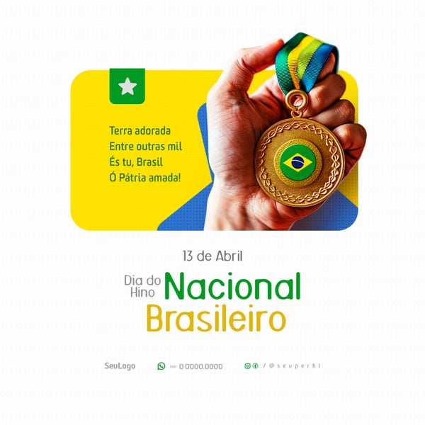 GBG DIA DO HINO NACIONAL BRASILEIRO 13 DE ABRIL SOCIAL MEDIA POST PSD TEMPLATE 1