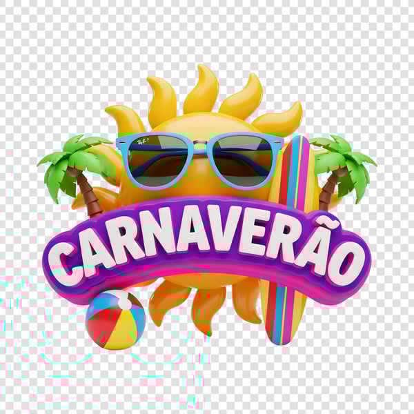 Selo 3D Carnaval com Sol 3D e rayban Carnaverão 19