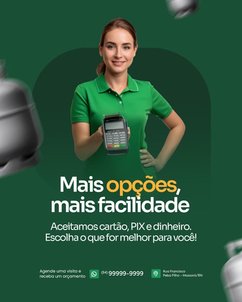 GÁS DE COZINHA - MAIS OPÇÕES DE PAGAMENTO