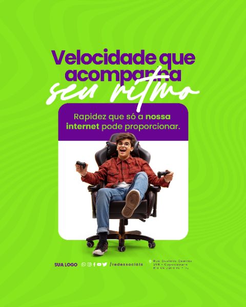 SOCIAL MEDIA - PROVEDOR DE INTERNET - RAPIDEZ QUE SÓ NOSSA INTERNET TEM