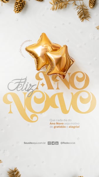 FELIZ ANO NOVO REVEILLON BOAS FESTAS SOCIAL MEDIA PSD EDITÁVEL