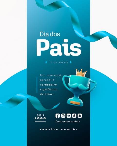DIA DOS PAIS AGOSTO SOCIAL MEDIA POST EDITÁVEL FEED