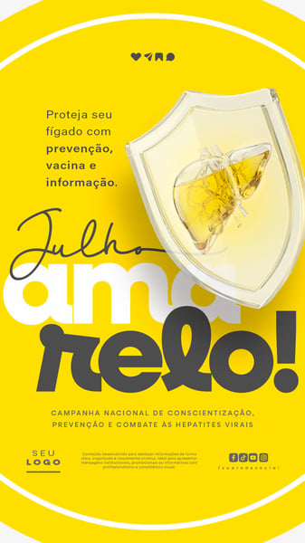 JULHO AMARELO CAMPANHA DE PREVENÇÃO E COMBATE ÀS HEPATITES VIRAIS STORY SOCIAL MEDIA PSD EDITÁVEL 7