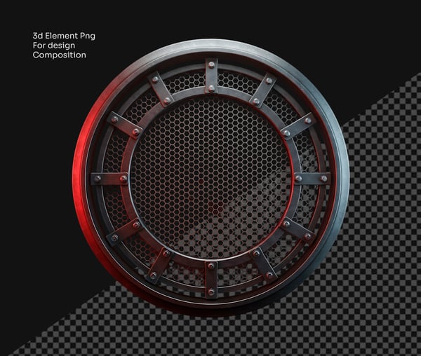 RODA DE ALUMÍNIO ELEMENTO 3D PARA COMPOSIÇÃO FUNDO TRANSPARENTE