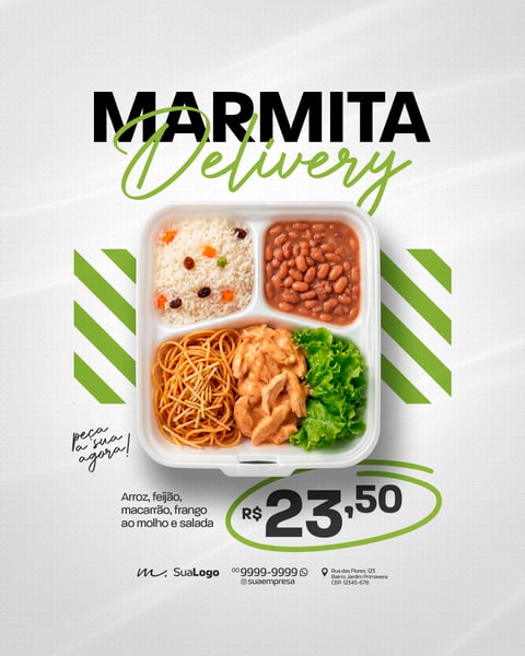 MARMITA DELIVERY CARDÁPIO E PROMOÇÃO SEMANAL SOCIAL MEDIA PSD EDITÁVEL 1