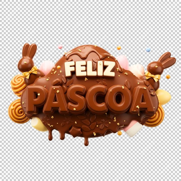 SELO 3D PNG FELIZ PÁSCOA PNG SELO 3D FELIZ PÁSCOA PNG